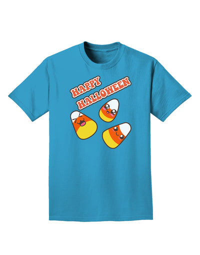 Happy Halloween Cute Candy Corn Adult Dark T-Shirt-Mens T-Shirt-TooLoud-Turquoise-Small-Davson Sales