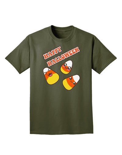 Happy Halloween Cute Candy Corn Adult Dark T-Shirt-Mens T-Shirt-TooLoud-Military-Green-Small-Davson Sales