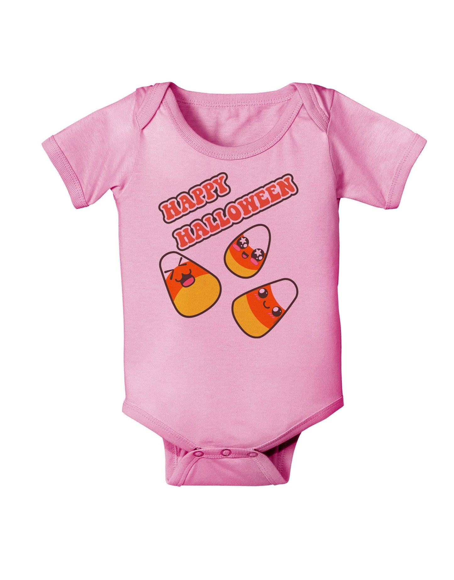 Happy Halloween Cute Candy Corn Baby Romper Bodysuit-Baby Romper-TooLoud-Light-Pink-06-Months-Davson Sales