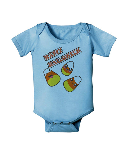 Happy Halloween Cute Candy Corn Baby Romper Bodysuit-Baby Romper-TooLoud-Light-Blue-06-Months-Davson Sales
