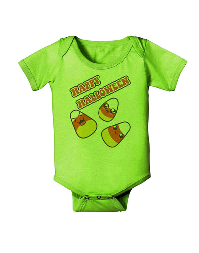 Happy Halloween Cute Candy Corn Baby Romper Bodysuit-Baby Romper-TooLoud-Lime-Green-06-Months-Davson Sales