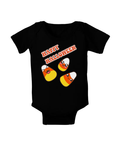 Happy Halloween Cute Candy Corn Baby Romper Bodysuit Dark-Baby Romper-TooLoud-Black-06-Months-Davson Sales