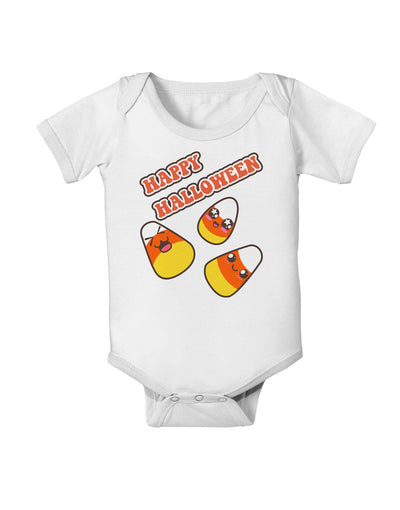 Happy Halloween Cute Candy Corn Baby Romper Bodysuit-Baby Romper-TooLoud-White-06-Months-Davson Sales