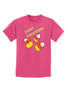 Happy Halloween Cute Candy Corn Childrens Dark T-Shirt-Childrens T-Shirt-TooLoud-Sangria-X-Small-Davson Sales