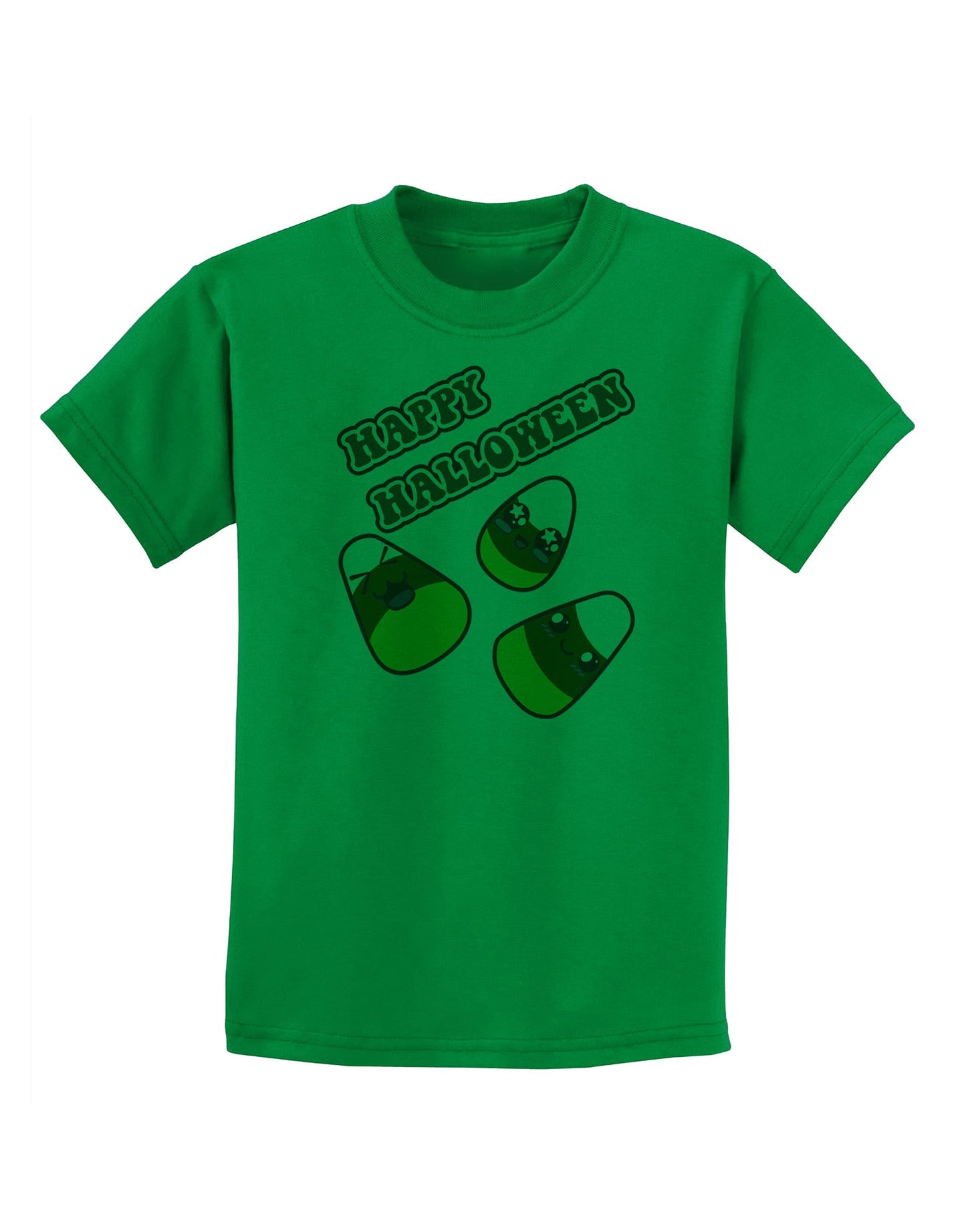 Happy Halloween Cute Candy Corn Childrens T-Shirt-Childrens T-Shirt-TooLoud-Kelly-Green-X-Small-Davson Sales