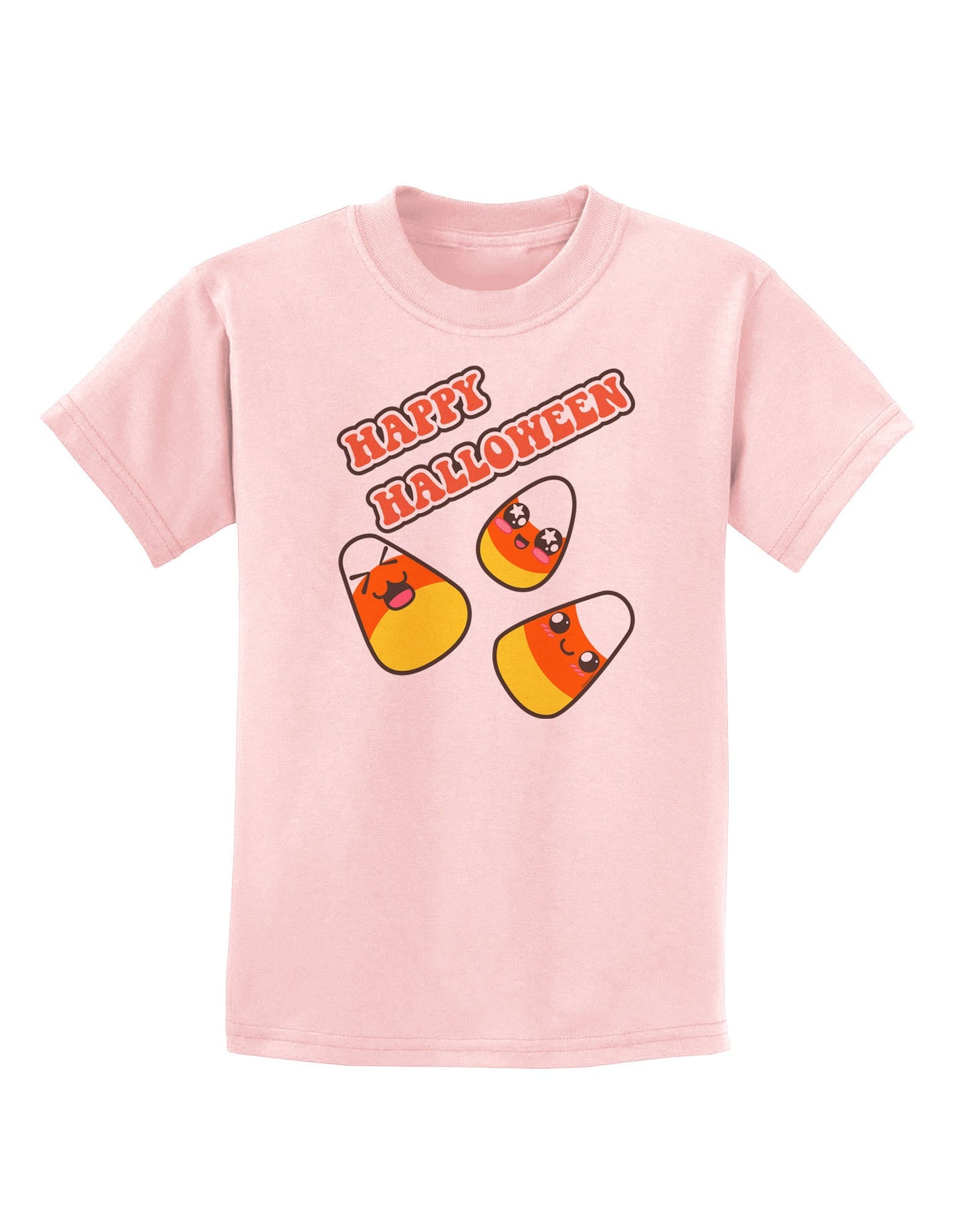 Happy Halloween Cute Candy Corn Childrens T-Shirt-Childrens T-Shirt-TooLoud-PalePink-X-Small-Davson Sales