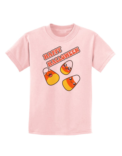 Happy Halloween Cute Candy Corn Childrens T-Shirt-Childrens T-Shirt-TooLoud-PalePink-X-Small-Davson Sales