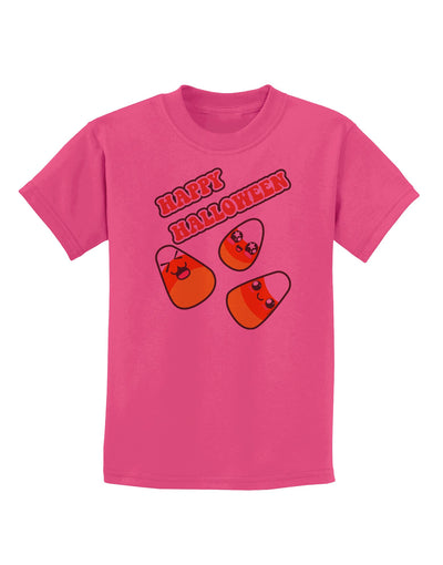 Happy Halloween Cute Candy Corn Childrens T-Shirt-Childrens T-Shirt-TooLoud-Sangria-X-Small-Davson Sales