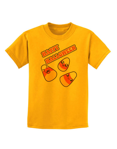 Happy Halloween Cute Candy Corn Childrens T-Shirt-Childrens T-Shirt-TooLoud-Gold-X-Small-Davson Sales