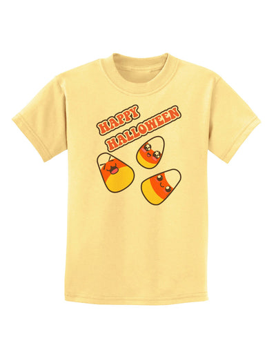 Happy Halloween Cute Candy Corn Childrens T-Shirt-Childrens T-Shirt-TooLoud-Daffodil-Yellow-X-Small-Davson Sales