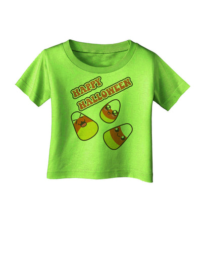 Happy Halloween Cute Candy Corn Infant T-Shirt-Infant T-Shirt-TooLoud-Lime-Green-06-Months-Davson Sales