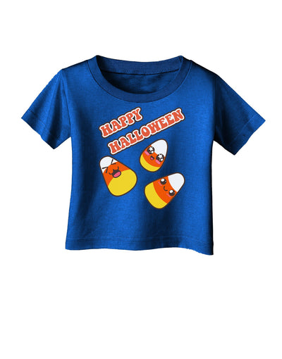 Happy Halloween Cute Candy Corn Infant T-Shirt Dark-Infant T-Shirt-TooLoud-Royal-Blue-06-Months-Davson Sales