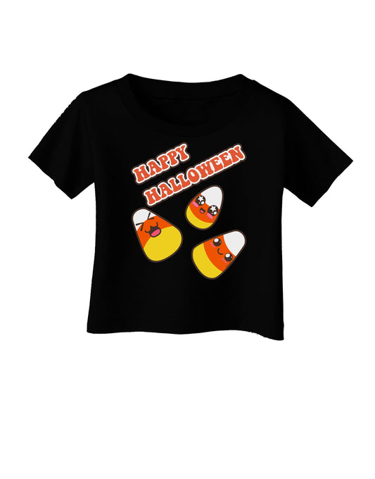 Happy Halloween Cute Candy Corn Infant T-Shirt Dark-Infant T-Shirt-TooLoud-Black-06-Months-Davson Sales