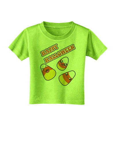 Happy Halloween Cute Candy Corn Toddler T-Shirt-Toddler T-Shirt-TooLoud-Lime-Green-2T-Davson Sales