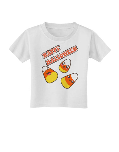 Happy Halloween Cute Candy Corn Toddler T-Shirt-Toddler T-Shirt-TooLoud-White-2T-Davson Sales