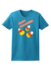 Happy Halloween Cute Candy Corn Womens Dark T-Shirt-TooLoud-Turquoise-X-Small-Davson Sales