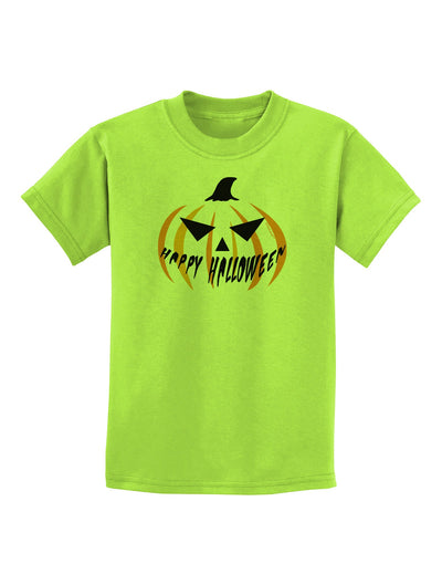 Happy Halloween Jack Childrens T-Shirt-Childrens T-Shirt-TooLoud-Lime-Green-X-Small-Davson Sales