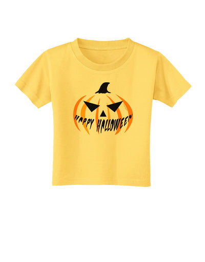 Happy Halloween Jack Toddler T-Shirt-Toddler T-Shirt-TooLoud-Yellow-2T-Davson Sales