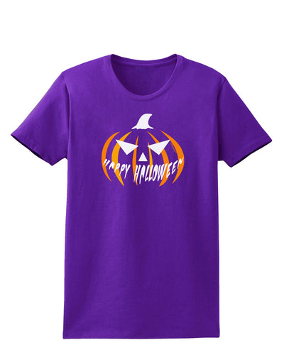 Happy Halloween Jack Womens Dark T-Shirt-TooLoud-Purple-X-Small-Davson Sales