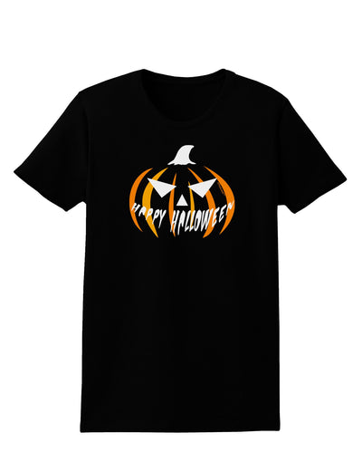 Happy Halloween Jack Womens Dark T-Shirt-TooLoud-Black-X-Small-Davson Sales