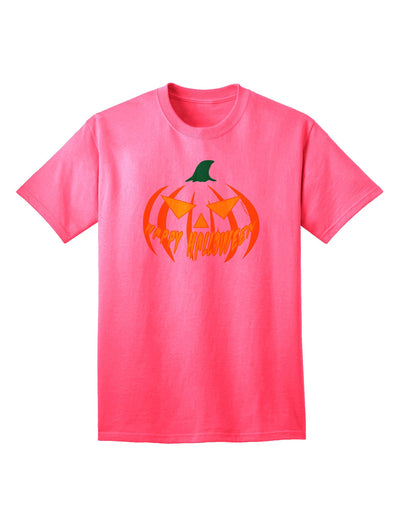 Happy Halloween Jack Yellow Adult T-Shirt-Mens T-Shirt-TooLoud-Neon-Pink-Small-Davson Sales