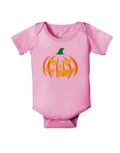 Happy Halloween Jack Yellow Baby Romper Bodysuit-Baby Romper-TooLoud-Pink-06-Months-Davson Sales