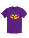 Happy Halloween Jack Yellow Childrens Dark T-Shirt-Childrens T-Shirt-TooLoud-Purple-X-Small-Davson Sales