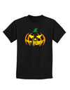 Happy Halloween Jack Yellow Childrens Dark T-Shirt-Childrens T-Shirt-TooLoud-Black-X-Small-Davson Sales