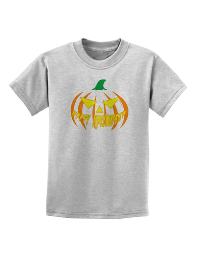 Happy Halloween Jack Yellow Childrens T-Shirt-Childrens T-Shirt-TooLoud-AshGray-X-Small-Davson Sales