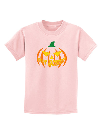 Happy Halloween Jack Yellow Childrens T-Shirt-Childrens T-Shirt-TooLoud-PalePink-X-Small-Davson Sales