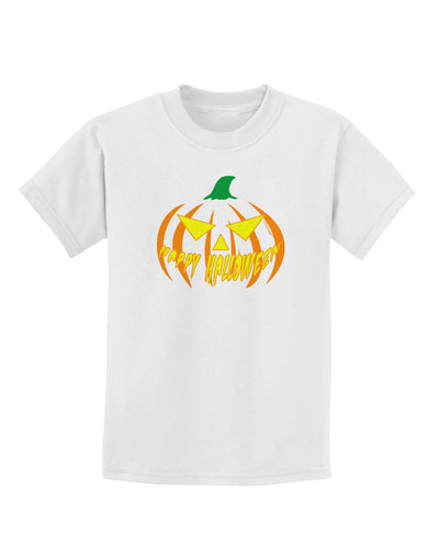 Happy Halloween Jack Yellow Childrens T-Shirt-Childrens T-Shirt-TooLoud-White-X-Small-Davson Sales