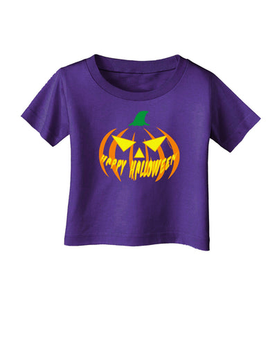 Happy Halloween Jack Yellow Infant T-Shirt Dark-Infant T-Shirt-TooLoud-Purple-06-Months-Davson Sales