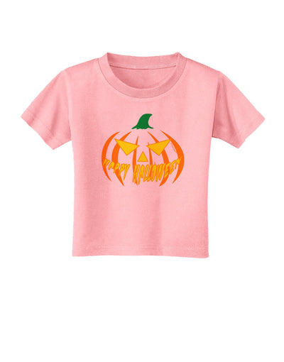 Happy Halloween Jack Yellow Toddler T-Shirt-Toddler T-Shirt-TooLoud-Candy-Pink-2T-Davson Sales