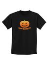 Happy Halloween Jack-o-lantern Childrens Dark T-Shirt-Childrens T-Shirt-TooLoud-Black-X-Small-Davson Sales