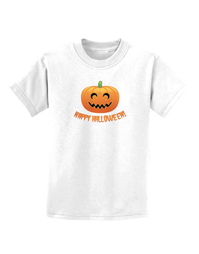 Happy Halloween Jack-o-lantern Childrens T-Shirt-Childrens T-Shirt-TooLoud-White-X-Small-Davson Sales