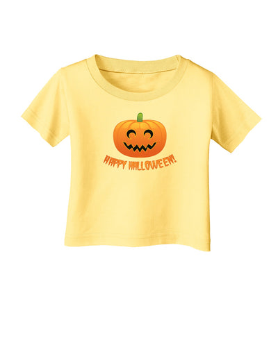 Happy Halloween Jack-o-lantern Infant T-Shirt-Infant T-Shirt-TooLoud-Daffodil-Yellow-06-Months-Davson Sales