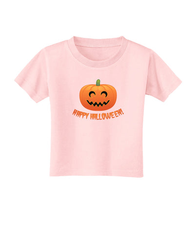 Happy Halloween Jack-o-lantern Toddler T-Shirt-Toddler T-Shirt-TooLoud-Light-Pink-2T-Davson Sales