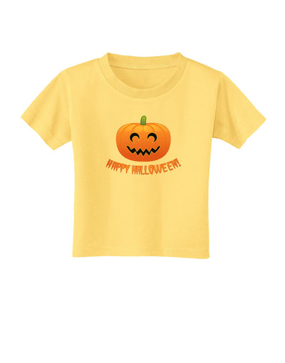 Happy Halloween Jack-o-lantern Toddler T-Shirt-Toddler T-Shirt-TooLoud-Daffodil-Yellow-2T-Davson Sales