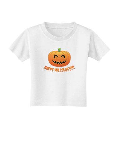 Happy Halloween Jack-o-lantern Toddler T-Shirt-Toddler T-Shirt-TooLoud-White-2T-Davson Sales