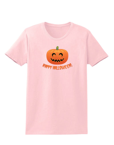 Happy Halloween Jack-o-lantern Womens T-Shirt-Womens T-Shirt-TooLoud-PalePink-X-Small-Davson Sales