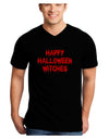 Happy Halloween Witches Blood Red Adult Dark V-Neck T-Shirt-TooLoud-Black-Small-Davson Sales