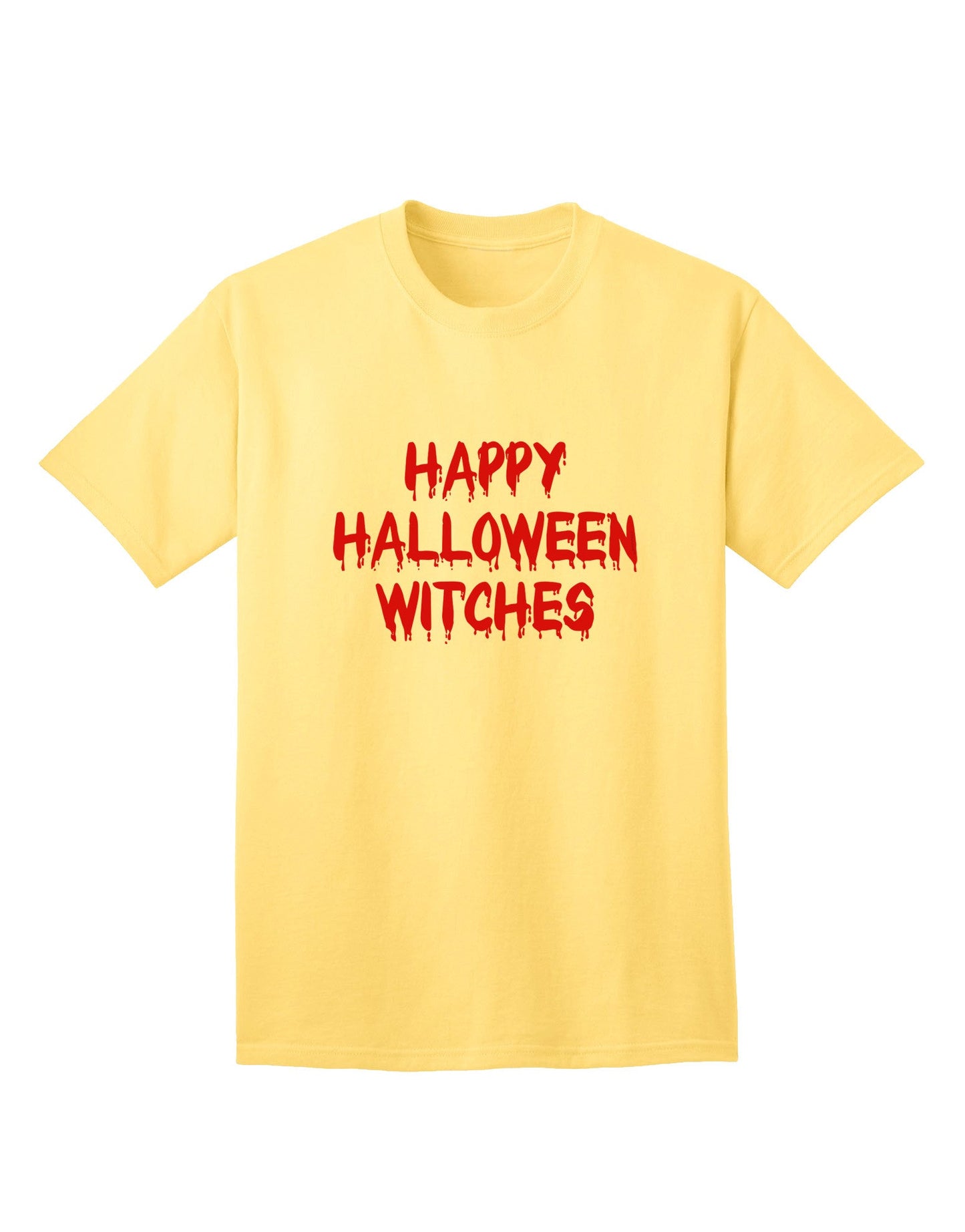 Happy Halloween Witches Blood Red Adult T-Shirt - Premium Quality for Festive Celebrations-Mens T-shirts-TooLoud-Yellow-Small-Davson Sales