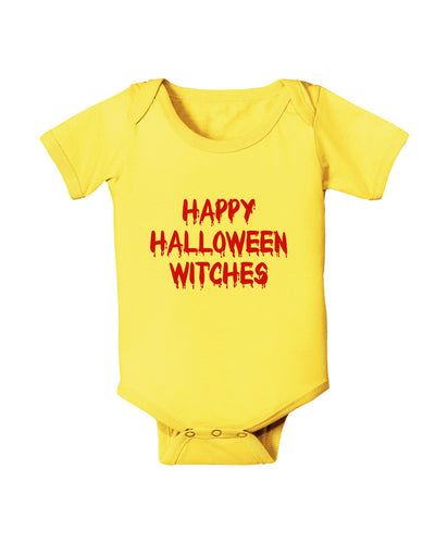 Happy Halloween Witches Blood Red Baby Romper Bodysuit-Baby Romper-TooLoud-Yellow-06-Months-Davson Sales