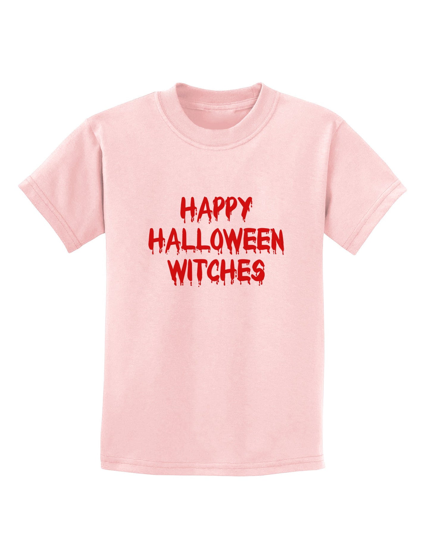 Happy Halloween Witches Blood Red Childrens T-Shirt-Childrens T-Shirt-TooLoud-PalePink-X-Small-Davson Sales