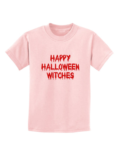 Happy Halloween Witches Blood Red Childrens T-Shirt-Childrens T-Shirt-TooLoud-PalePink-X-Small-Davson Sales