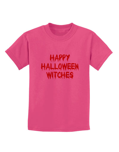 Happy Halloween Witches Blood Red Childrens T-Shirt-Childrens T-Shirt-TooLoud-Sangria-X-Small-Davson Sales