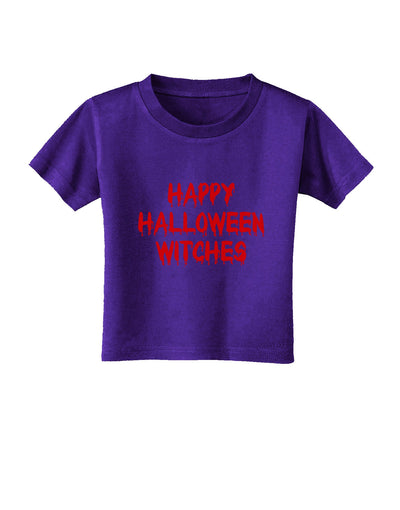 Happy Halloween Witches Blood Red Toddler T-Shirt Dark-Toddler T-Shirt-TooLoud-Purple-2T-Davson Sales