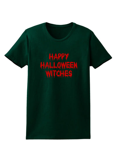 Happy Halloween Witches Blood Red Womens Dark T-Shirt-TooLoud-Forest-Green-Small-Davson Sales