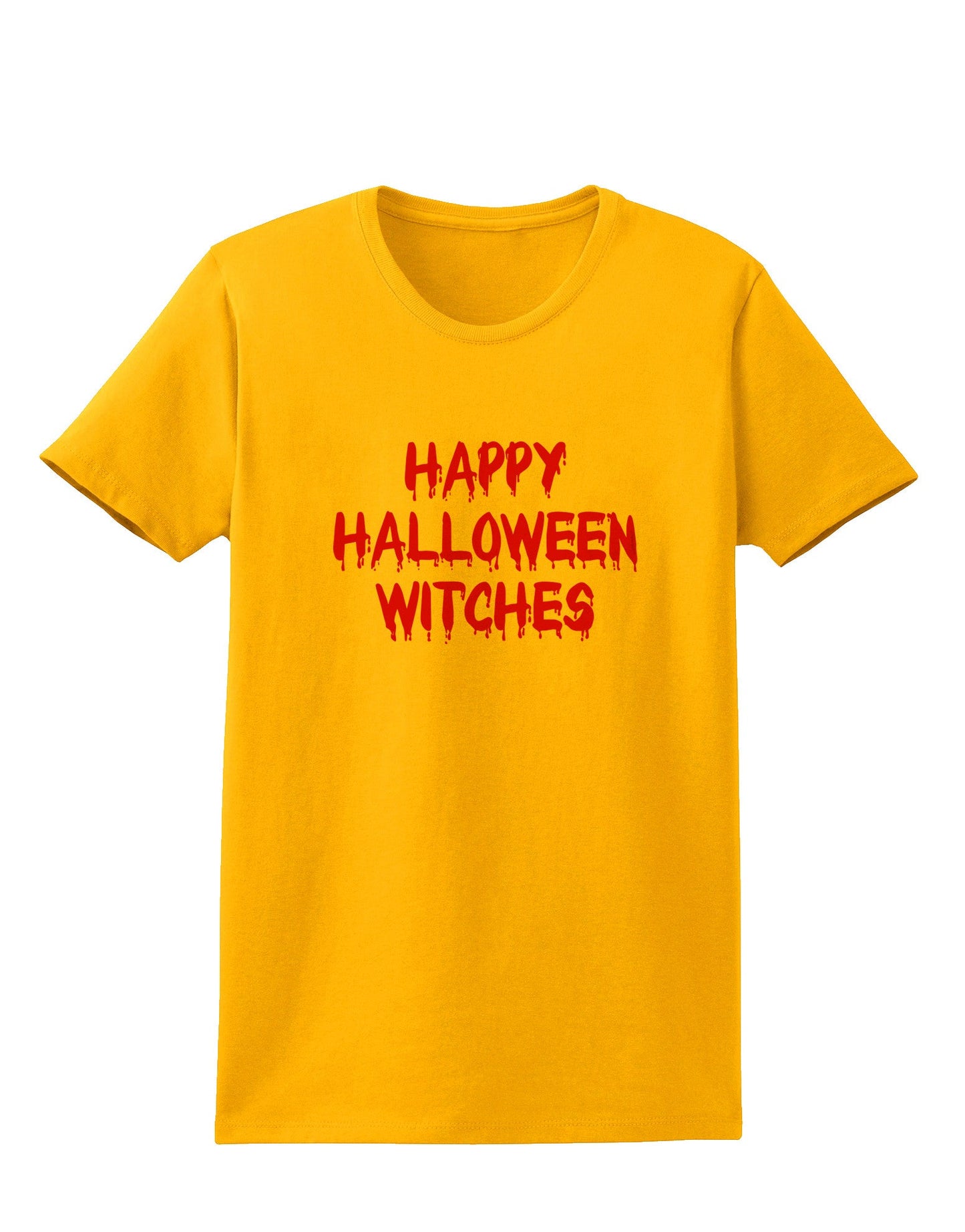 Happy Halloween Witches Blood Red Womens T-Shirt-Womens T-Shirt-TooLoud-Gold-X-Small-Davson Sales