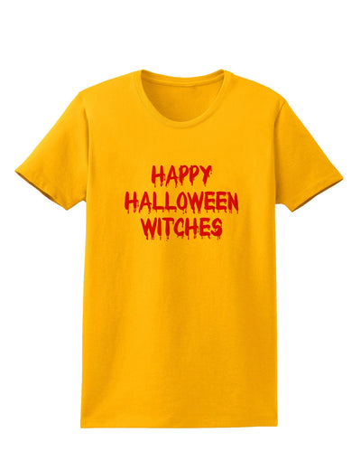 Happy Halloween Witches Blood Red Womens T-Shirt-Womens T-Shirt-TooLoud-Gold-X-Small-Davson Sales